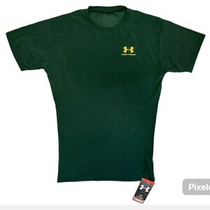 Under Armour Heat Gear Boys Short Sleeve Stretch Pullover Green Shirt Size XL